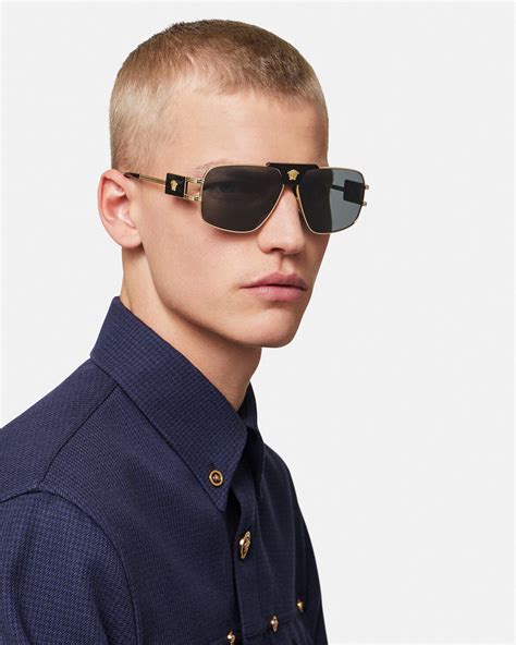 black and gold versace aviator sunglasses|Versace sunglasses aviator style.